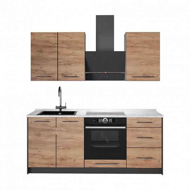 Vicco JEDNOTKOVÁ KUCHYNĚ Fame-Line, Zlatý mocný dub/Bílá, 190 cm, PD Mramor