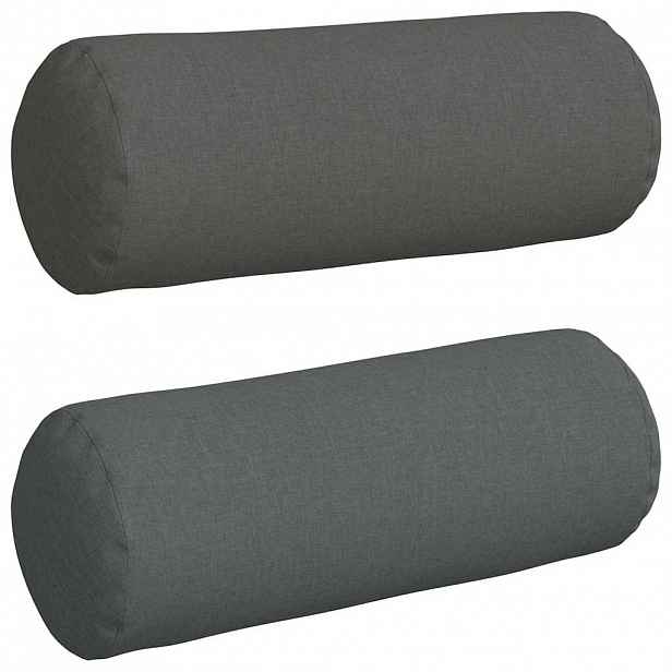vidaXL Polštáře 2 ks textil Tmavě šedá Ø 25 x 70 cm