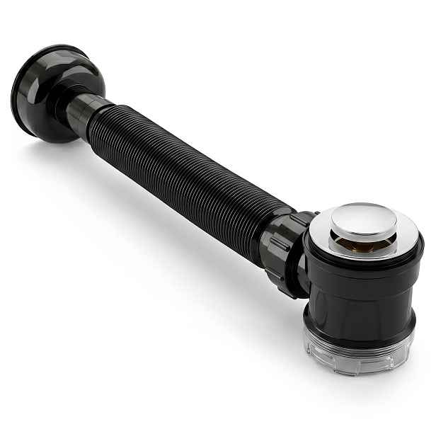 Ak furniture Umyvadlový sifon click-clack s výpustí Sarah chrom