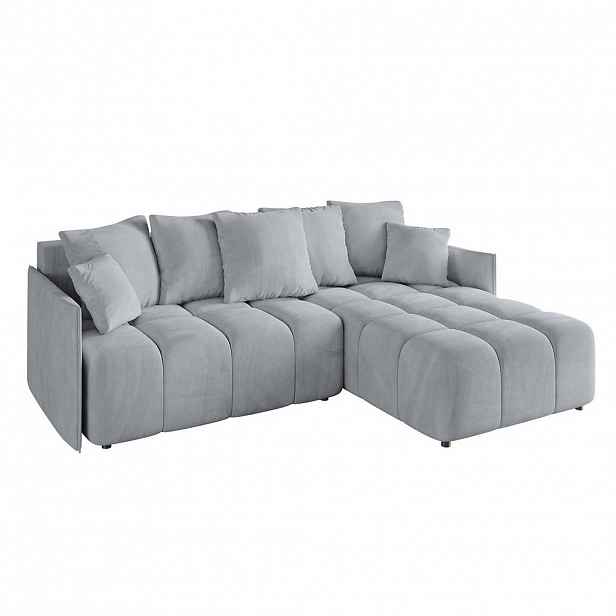 ALTDECOR ROHOVÁ SEDACÍ SOUPRAVA s otomanem vpravo LONLI-L 251x189x68 titanová barva, velur