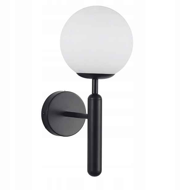 Moderní Nástěnná Lampa Skleněná Svítidlo Mléčné Koule Glamour černá