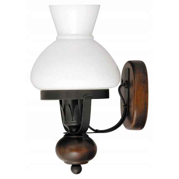 Petronel nástěnná lampa 60W/E27/IP20 tmavé dřevo, černá