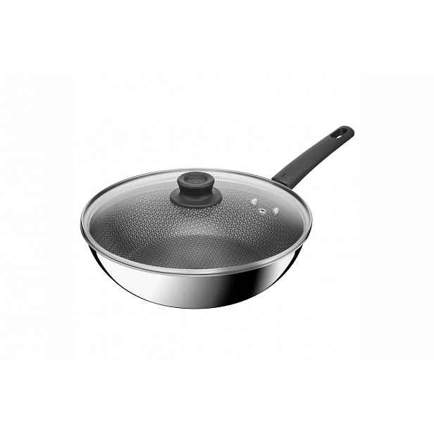 Wok pánev s poklicí Tefal Power E3411655 28 cm