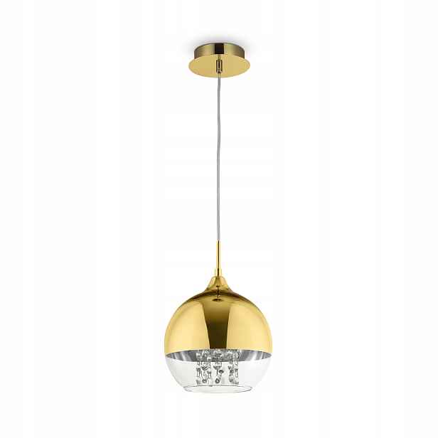 Závěsná lampa zlaté skleněné stínítko koule s krystaly glamour 20 cm Maytoni