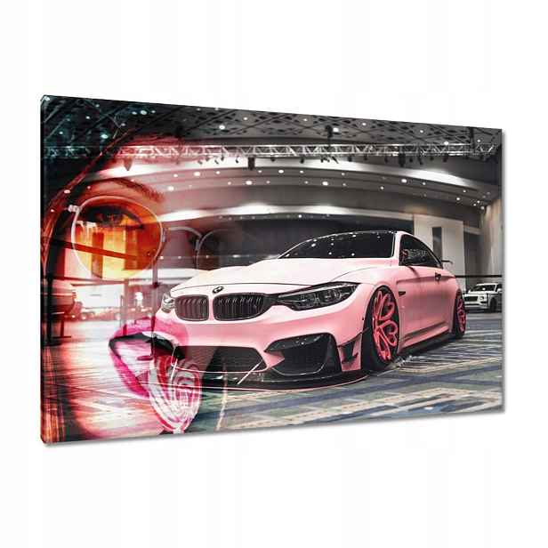 Obrazy 120x80 Růžové Bmw Auto Laski
