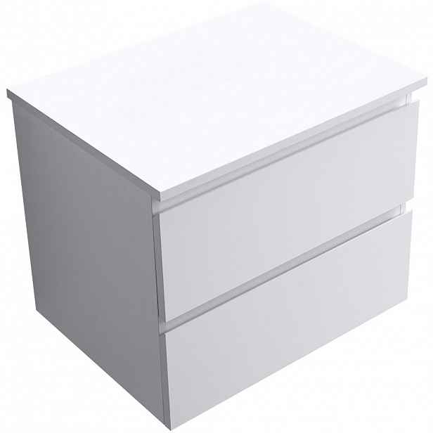 Koupelnová skříňka Carole - bílá matná + deska pod umyvadlo Navira Slim - 18 mm - 60x49,8x46 cm