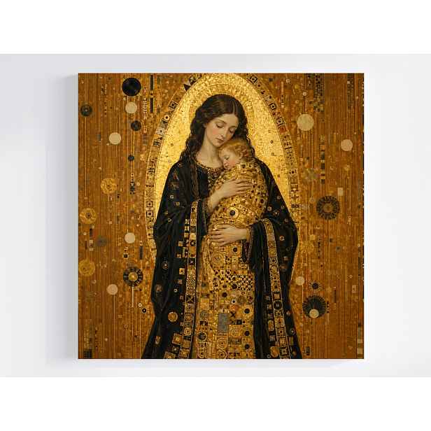 Obraz Na Plátně Canvas Náboženství Víra Marie Matka Boží Klimt Styl 50x50