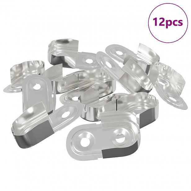 vidaXL Konzole na šatní tyč 12 ks Bílý zinek 40 x 18 x 10 mm Železo