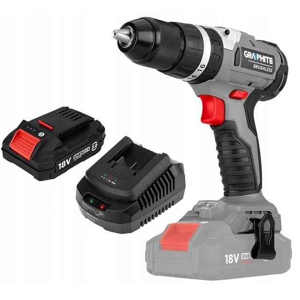 Graphite Aku Vrtačka Akumulátor 2AH Bezkartáčový Příklep Energy+ 18V
