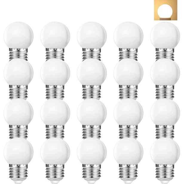 40 kusů Led žárovek E27 1W, Led žárovka E27 1W, Ac 220V, teplá bílá 2700K
