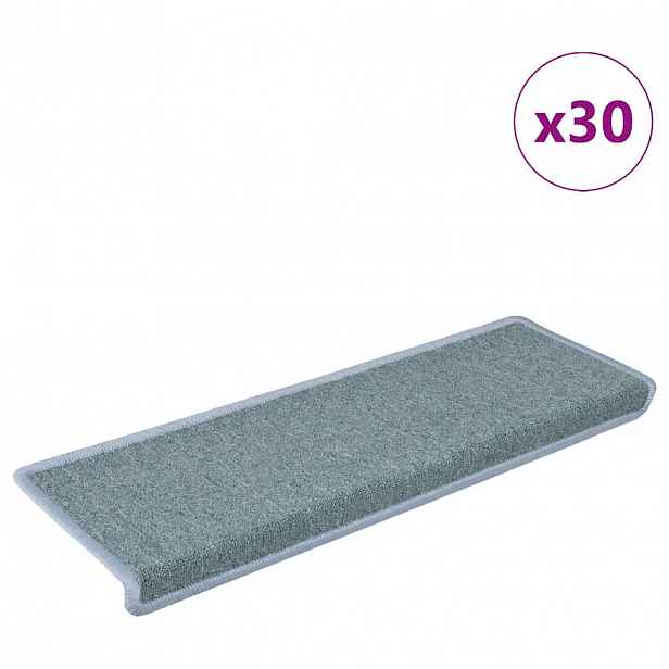 vidaXL Schodové rohože 30 ks 65 x 21 x 4 cm mořská modrá s obdélníkovým okrajem