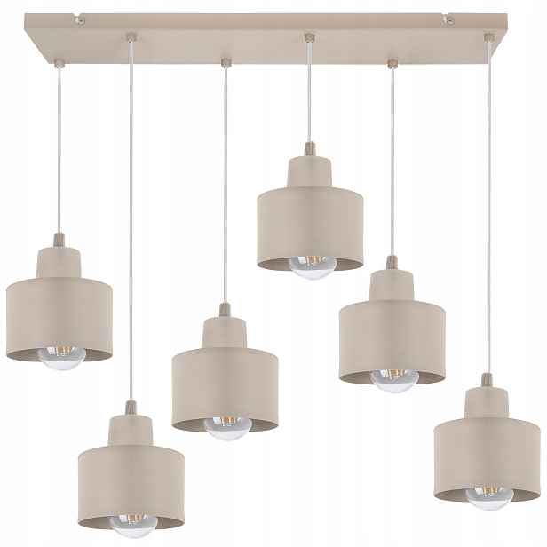 Závěsná Stropní Lampa Lustr Béžová Kovová Loftová Do Obývacího Pokoje Jídelny E27