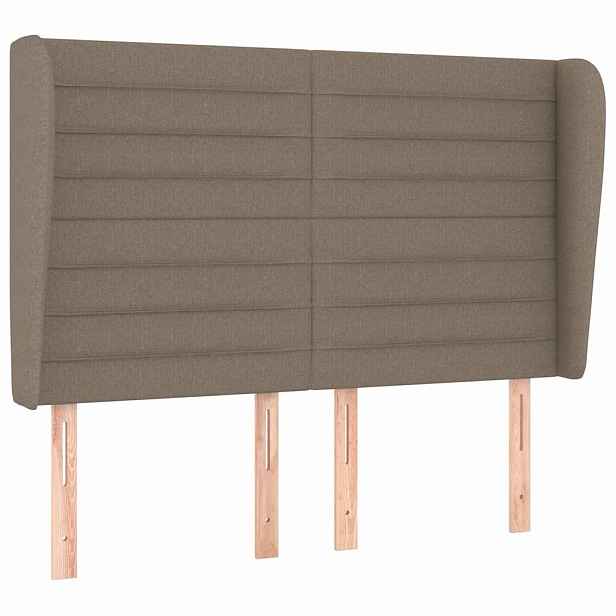 vidaXL Čelo postele typu ušák taupe 147x23x118/128 cm textil