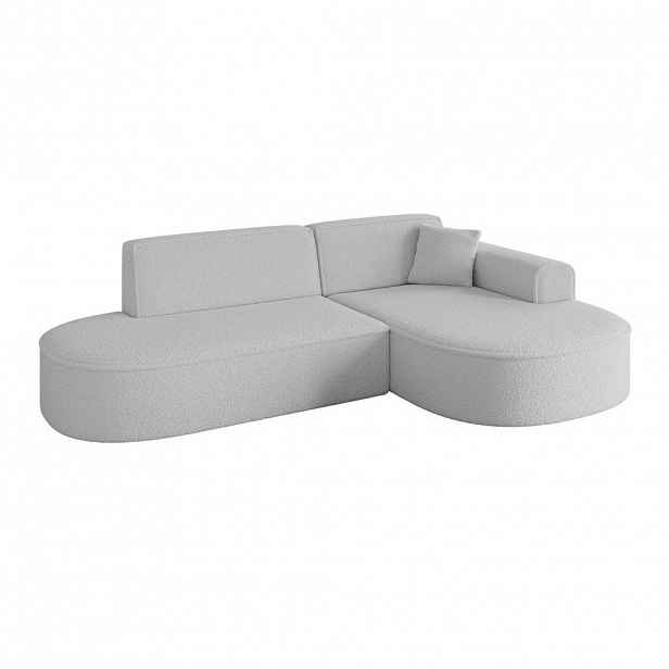 ALTDECOR ROHOVÁ SEDACÍ SOUPRAVA s otomanem vpravo MARI-L1 – 243 x 171 x 79 cm, světle šedá buklé