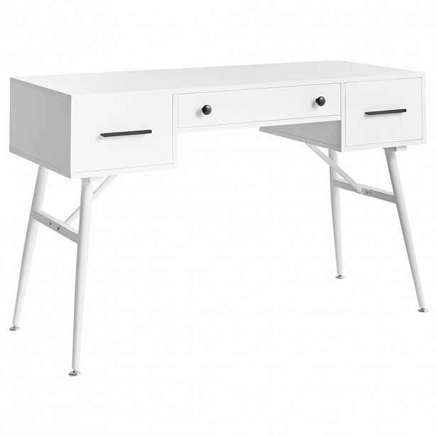 Beliani PSACÍ STŮL Bílý 120/50 cm Marfla