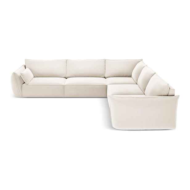 Béžová sametová rohová pohovka Vanda – Mazzini Sofas