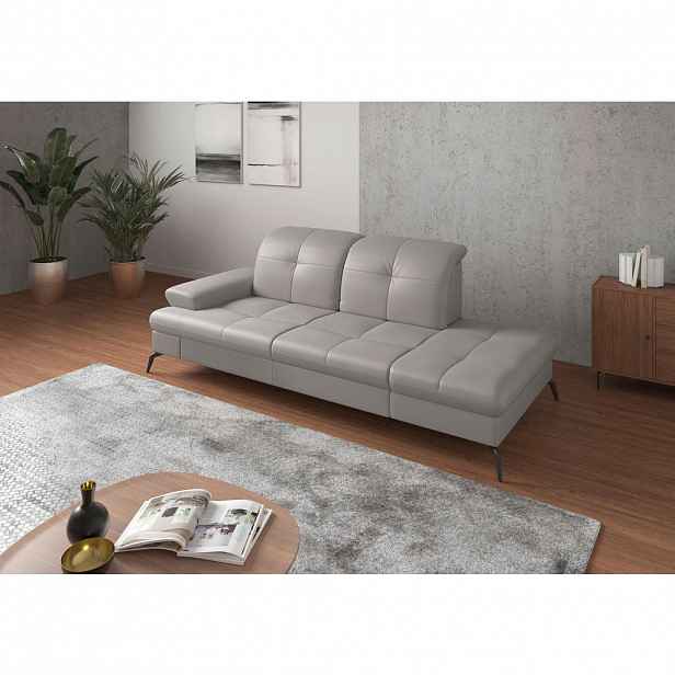 Sit & More LENOŠKA, textil, kůže, světle šedá