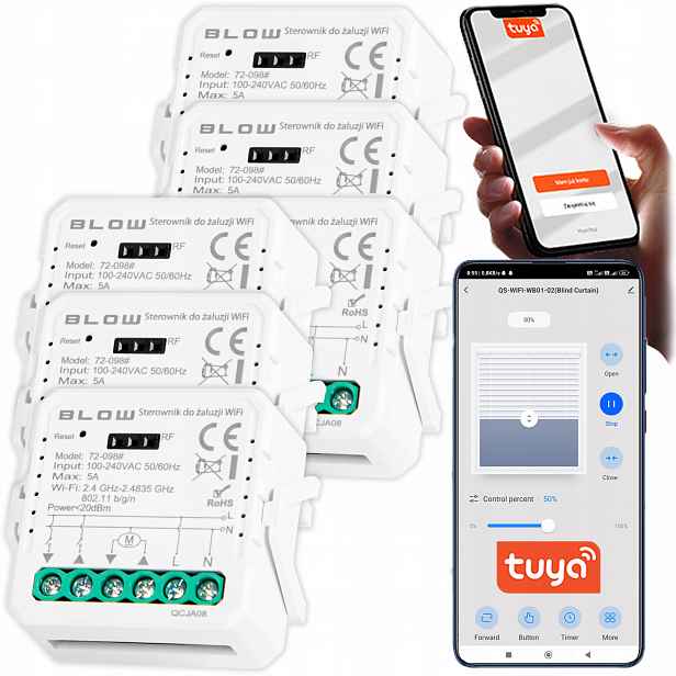 6 x Ovladač Pro Wifi Žaluzie Tuya Modul Vypínač Rf Smart Mini