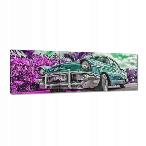 Obrazy 150x50 Klasické auto v tyrkysové barvě
