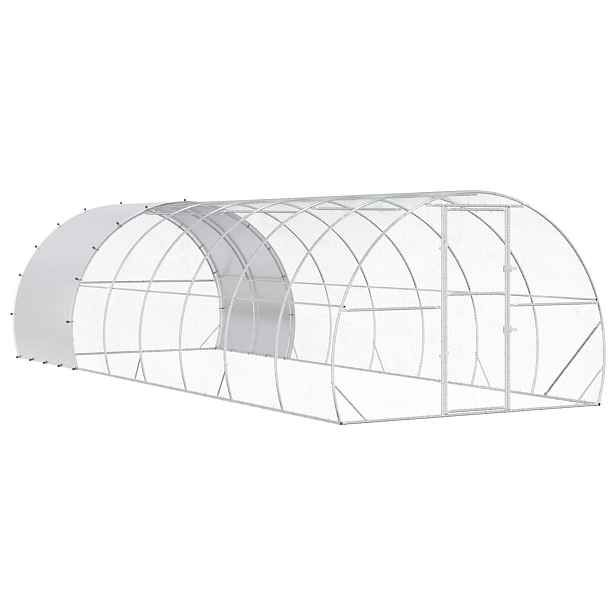 vidaXL Kuřecí kurník Stříbrná 800 x 300 x 200 cm Pozinkovaná ocel