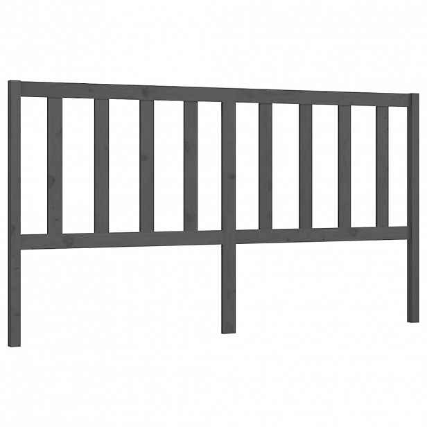 vidaXL Čelo postele šedé 206 x 4 x 100 cm masivní borovice