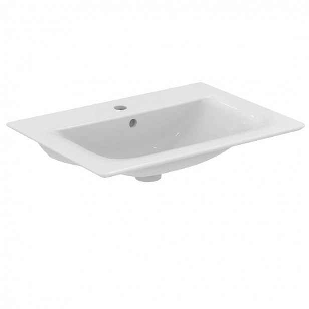 Ideal Standard Connect Air - Umyvadlo nábytkové 64x46x17 cm, s přepadem, otvor pro baterii, s Ideal Plus, bílá E0289MA