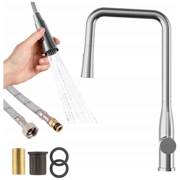 Kuchyňská baterie chrom vytahovací sprcha Stojanový kohout Vector 2 funkce