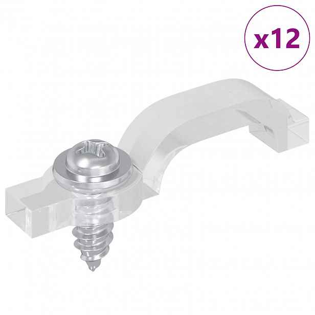 vidaXL LED pásek spony 23,8 mm 12 ks Transparentní Plast a železo