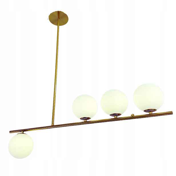 Závěsná Stropní Lampa Lustr Kule zlatá Moderní Led mléčná