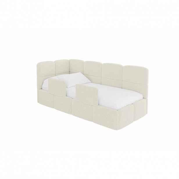 ALTDECOR JEDNOLŮŽKOVÁ POSTEL pro mládež s úložným prostorem, vpravo - KIVY 90x200 béžová