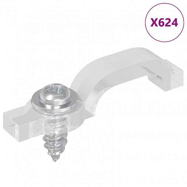 vidaXL LED pásek spony 23,8 mm 12 ks Transparentní Plast a železo