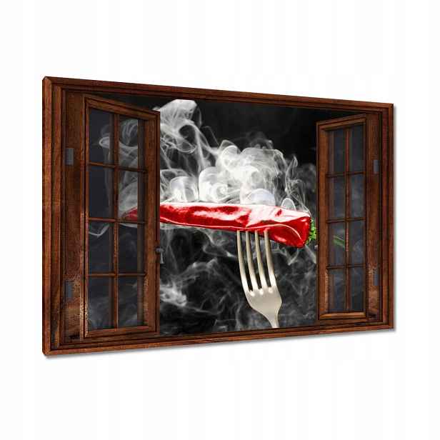 Obrazy 120x80 Červená paprika Dým