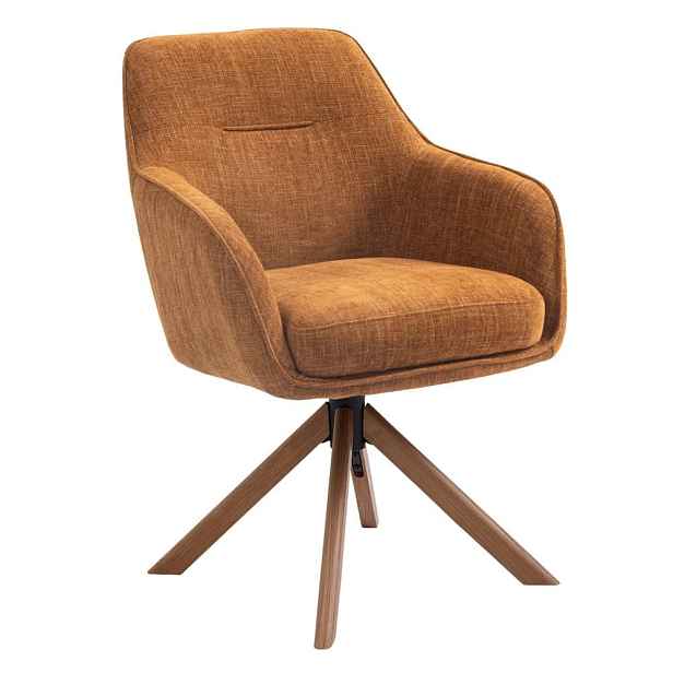 Oranžová čalouněná jídelní křesla v sadě 2 ks Avola – Unique Furniture