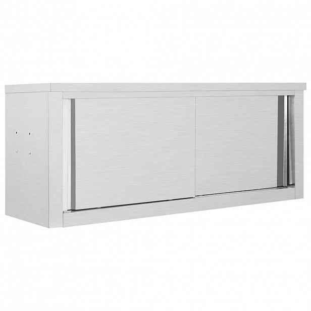 vidaXL Nástěnná kuchyňská skříň s posuvnými dveřmi 120x40x50 cm nerez