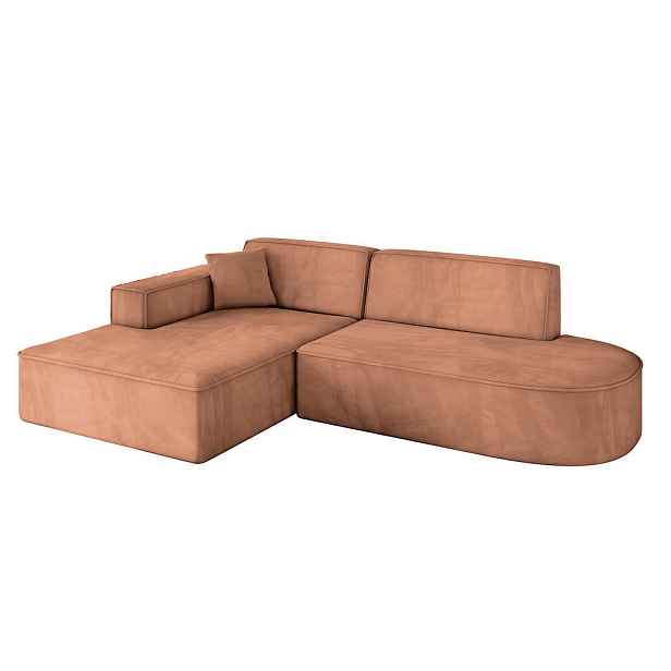 ALTDECOR ROHOVÁ SEDAČKA s otomanem, levá IREA-L1-v4 232x165x77 Meruňková Velur