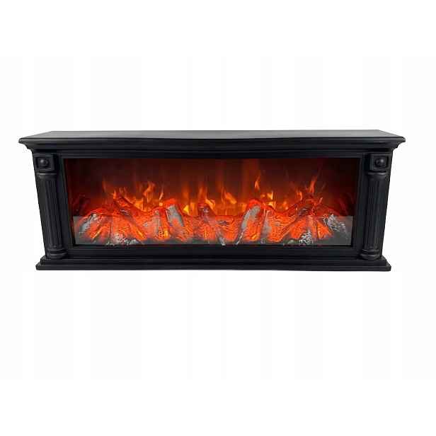 Led krb Mantelpiece 58 cm Realistický plamen, černý/hnědý
