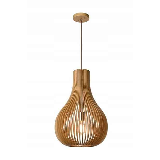 Závěsná dřevěná hnědá lampa do obývacího pokoje, ložnice, jídelny, 38 cm Lucide