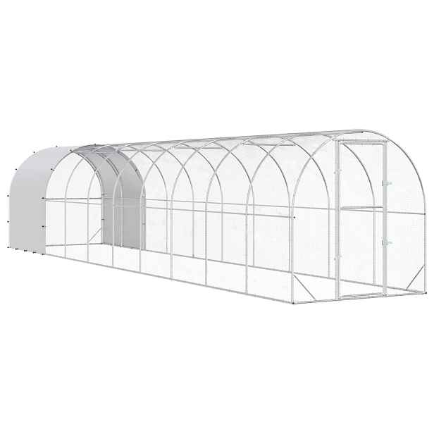 vidaXL Kuřecí kurník Stříbrná 1000 x 200 x 200 cm Pozinkovaná ocel