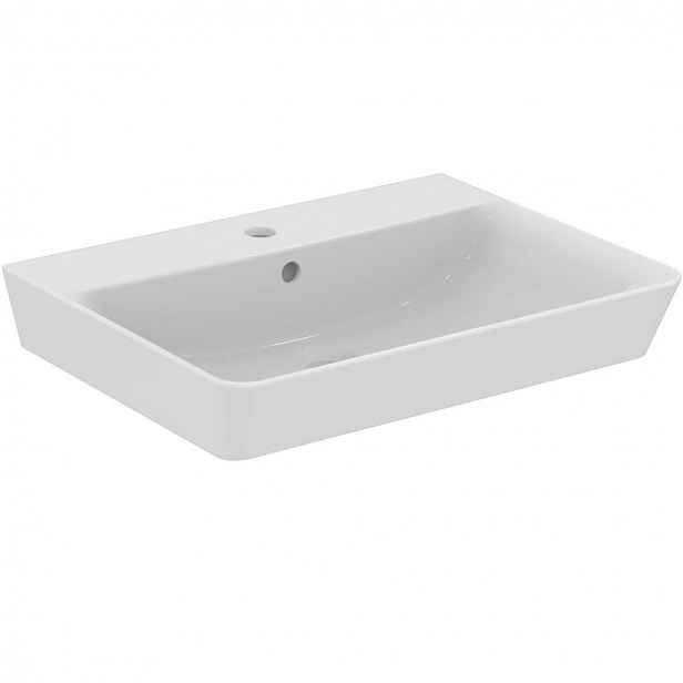 Ideal Standard Connect Air - Umyvadlo Cube, 60x46x16 cm, s přepadem, otvor pro baterii, s Ideal Plus, bílá E0298MA