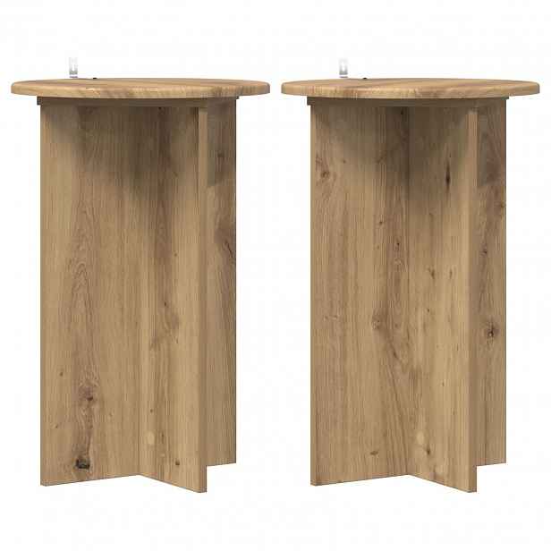 vidaXL Stojan na rostliny 2 ks Dub artisan Ø40 x 60 cm