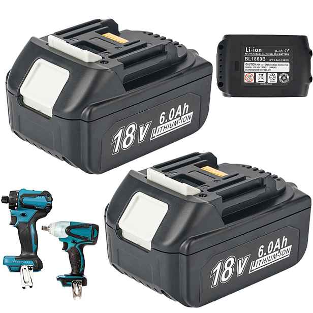 Baterie pro Makita 18V 6000mAh 2ks Led Bms Li-Ion, náhrada za výkonné nářadí