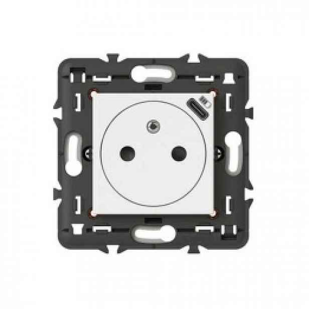 Legrand Mosaic zásuvka 2P+Z s Usb-c, bílá, 077161 l