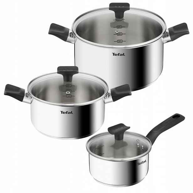 Tefal Delicious Sada Hrnců 6 Dílů Indukce Pokličky Nerezová Ocel