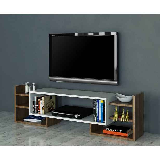TV stěna / Sestava pod TV Sema - White, Walnut