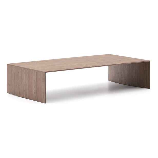 Konferenční stolek v tmavě přírodní barvě v dekoru ořechu 70x140 cm Litto – Kave Home