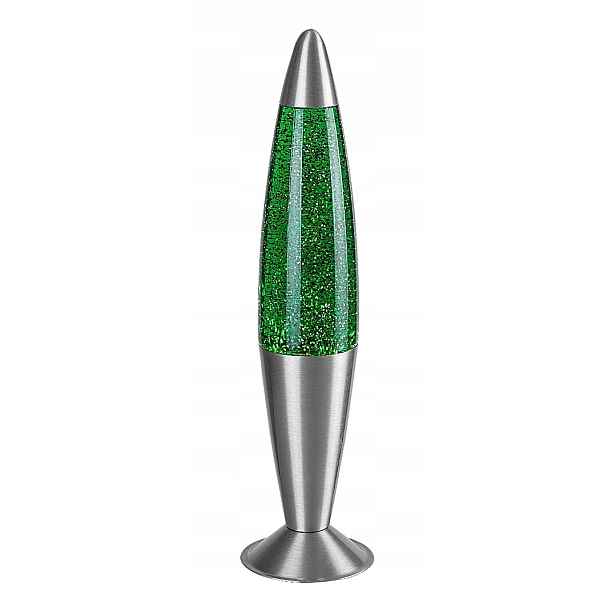 noční dekorativní stolní lampa láva se třpytkami zelená 40 cm Rabalux