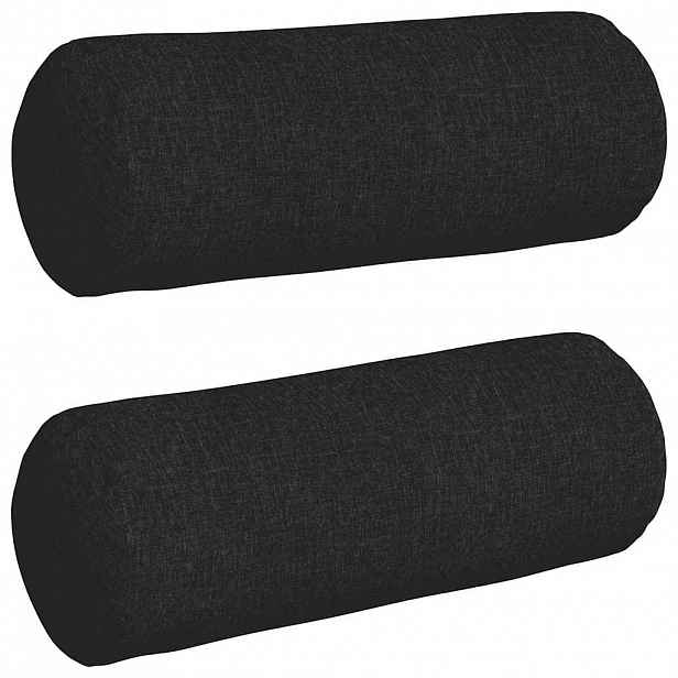 vidaXL Polštáře 2 ks textil Černá Ø 25 x 70 cm