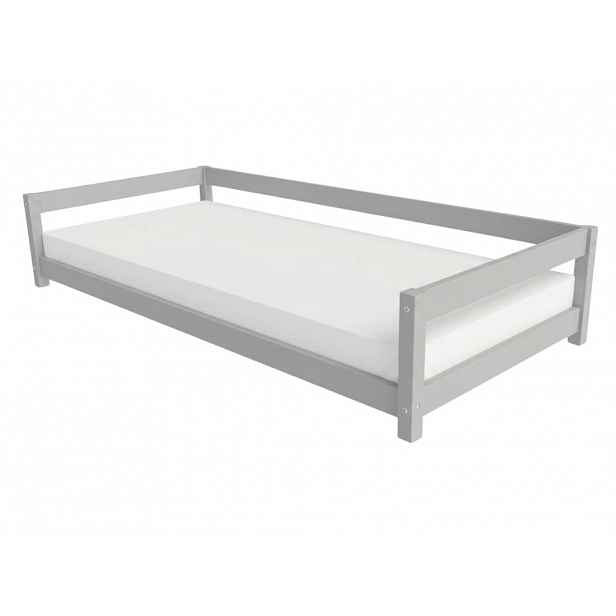 Benlemi Dětská postel LUCKY se zábranou Zvolte barvu: Světle šedá, Zvolte rozměr: 90x160 cm, Zvolte zábranu: S otevřeným vstupem