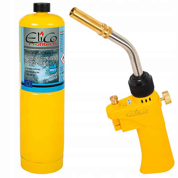 Plynový Hořák ElicoTech 3080W Kartuše Propylen Map Gas Pro Mapp 1" 400G