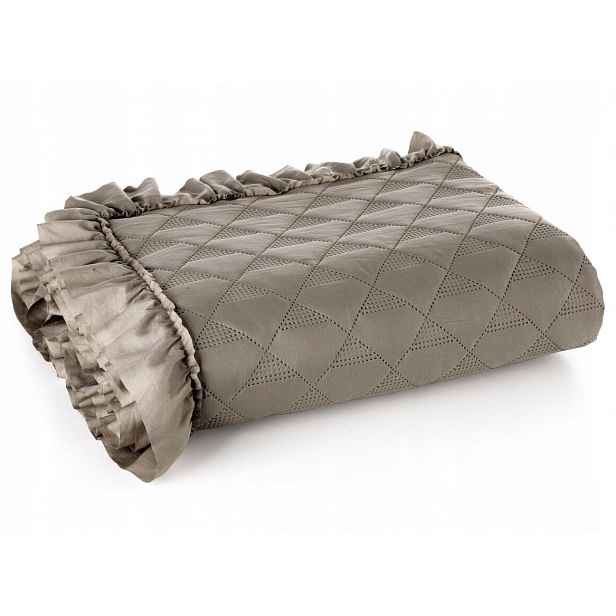 Přehoz Eurofirany polyester 170 cm x 210 cm béžový Vanesa Volánek